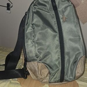 Penguin Men's Olive and Tan Crossbody Bag